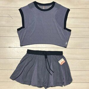 FP Movement Good Sport Skort and Tee Set Small Nightshade Blue